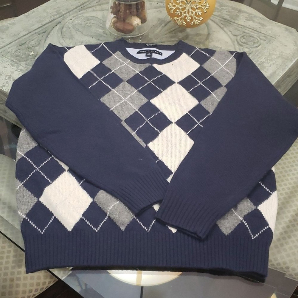 Tommy HILFIGER LAMBSWOOL CHUNKY WAFFLE SWEATER NEW